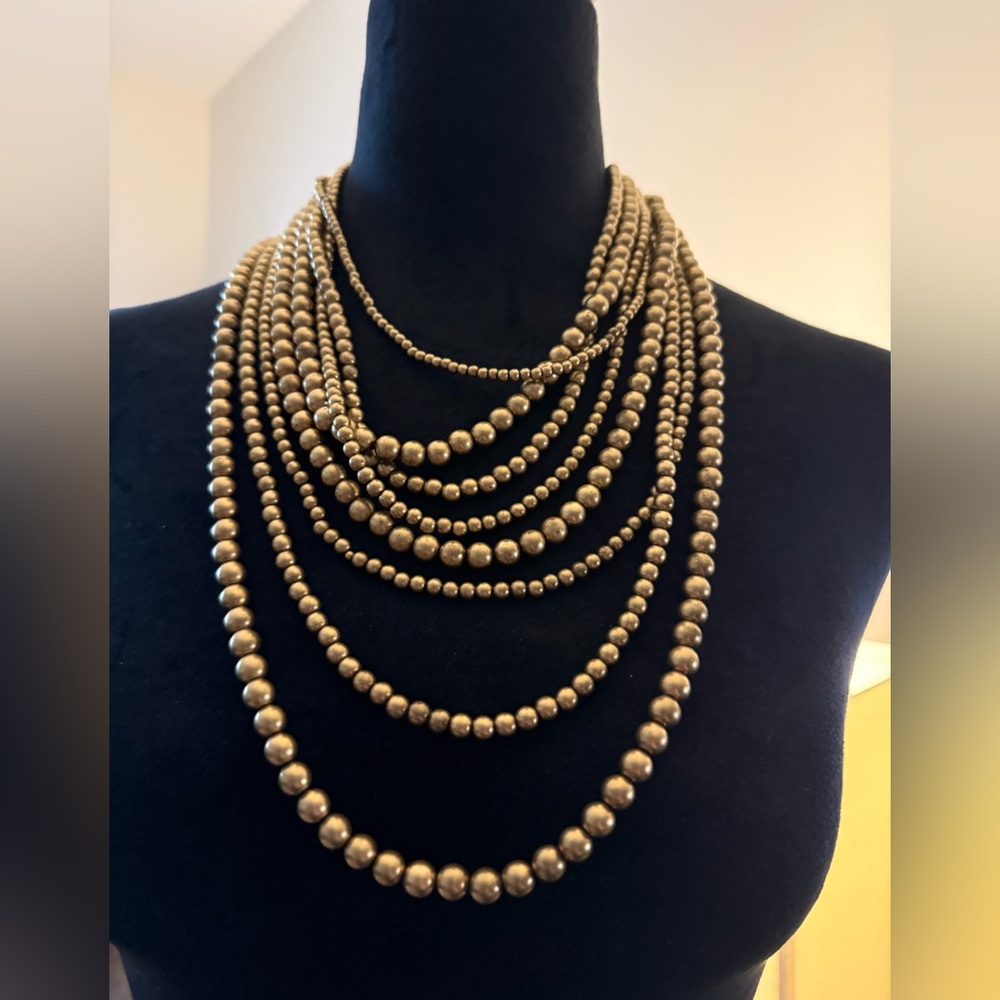 Chic Gold Tone Faux Pearl Layered Necklace
